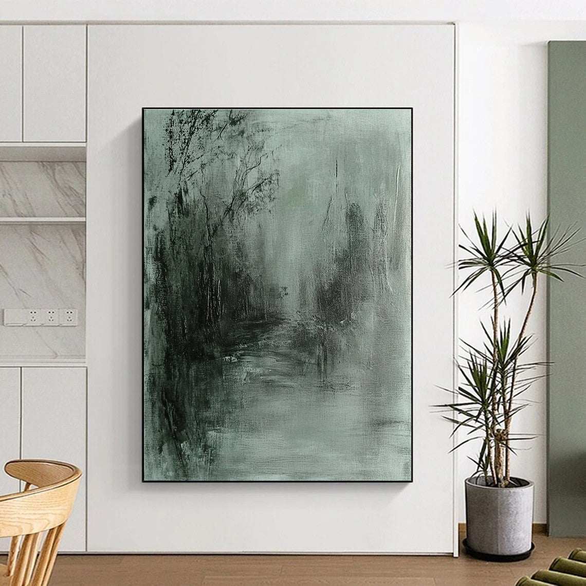 Monochrome Forest Abstract for Nature - Themed Café & Serene Bedroom STSC419