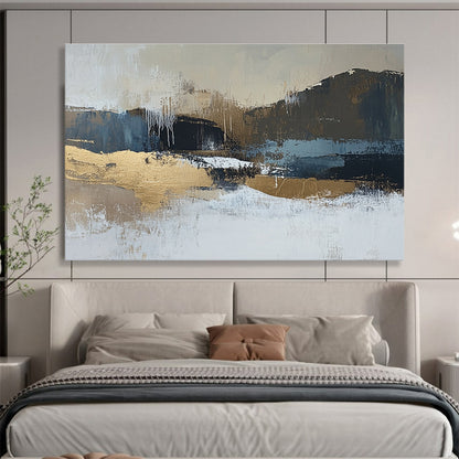 Gold - Accented Landscape Abstract Art for Luxury Hotel Lobby & Upscale Home Office SC226