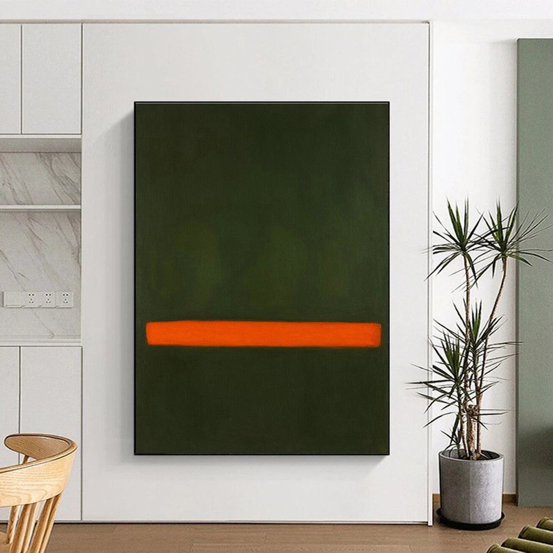 Green - Orange Minimalist Art for Industrial Loft & Contemporary Study DLZ2102