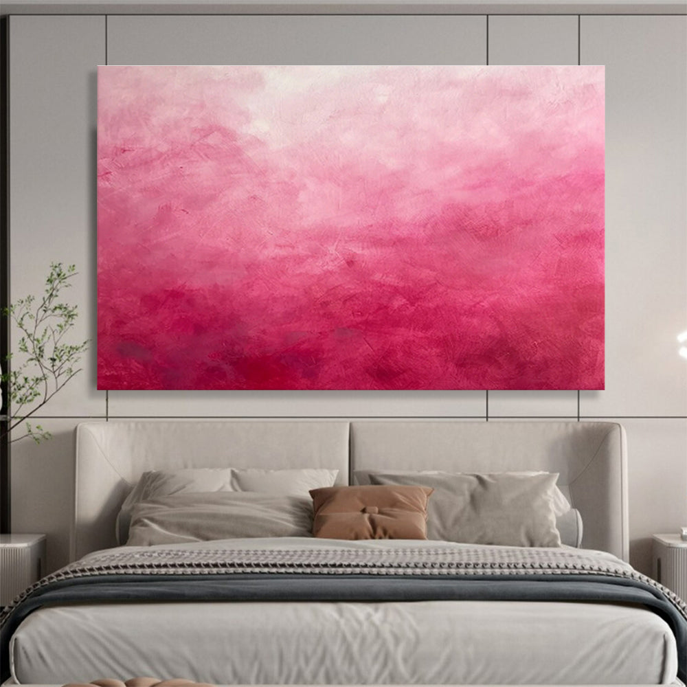 Pink Gradient Abstract Art for Romantic Bedroom Accents DLZ2656