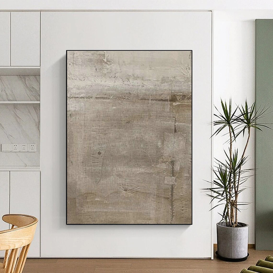 Light Brown Textured Art for Bohemian Living Room & Rustic Art Studio DLZ1877