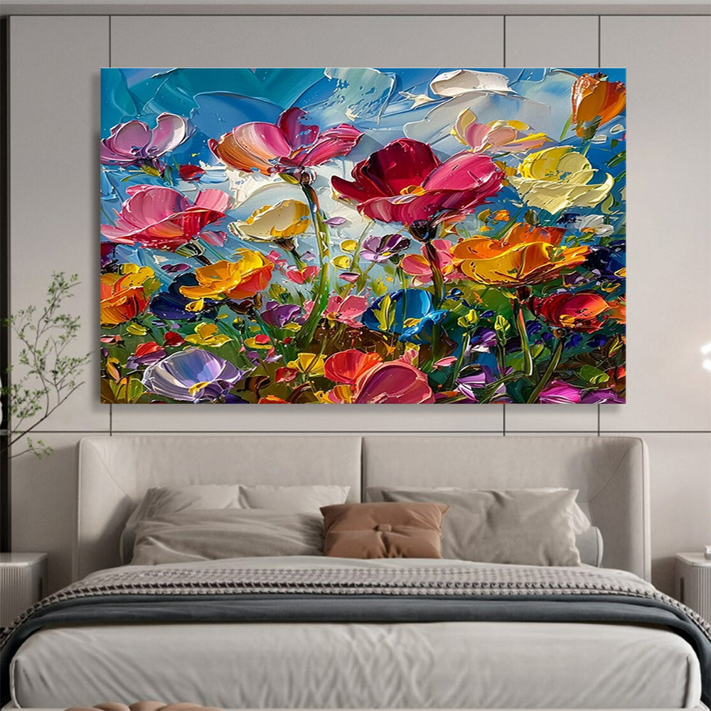 Colorful Flower Oil Painting for Bohemian - Style Garden Party Venues DLZ3178