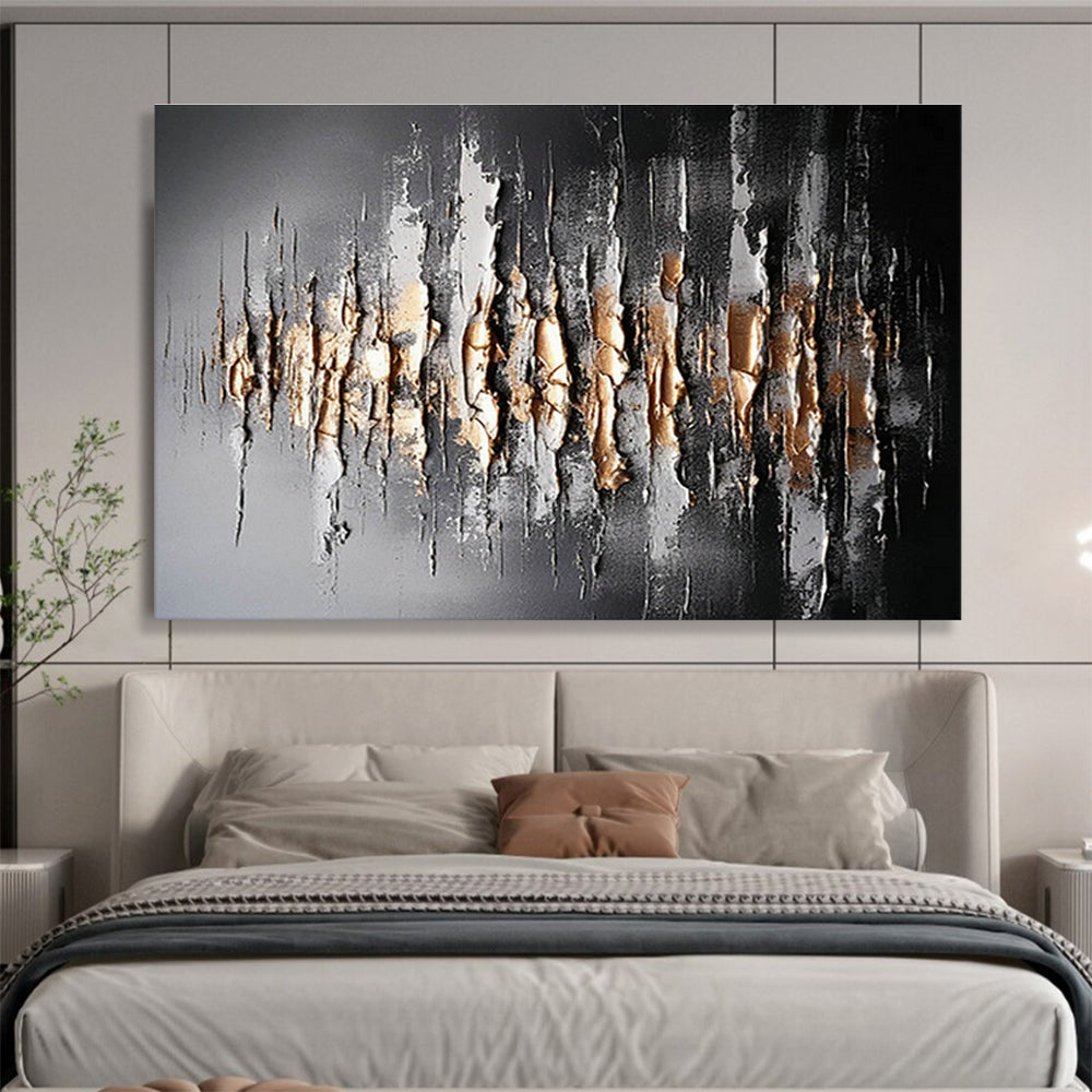 Black - Gold 3D Abstract Art for Luxurious Home Offices DLZ2425