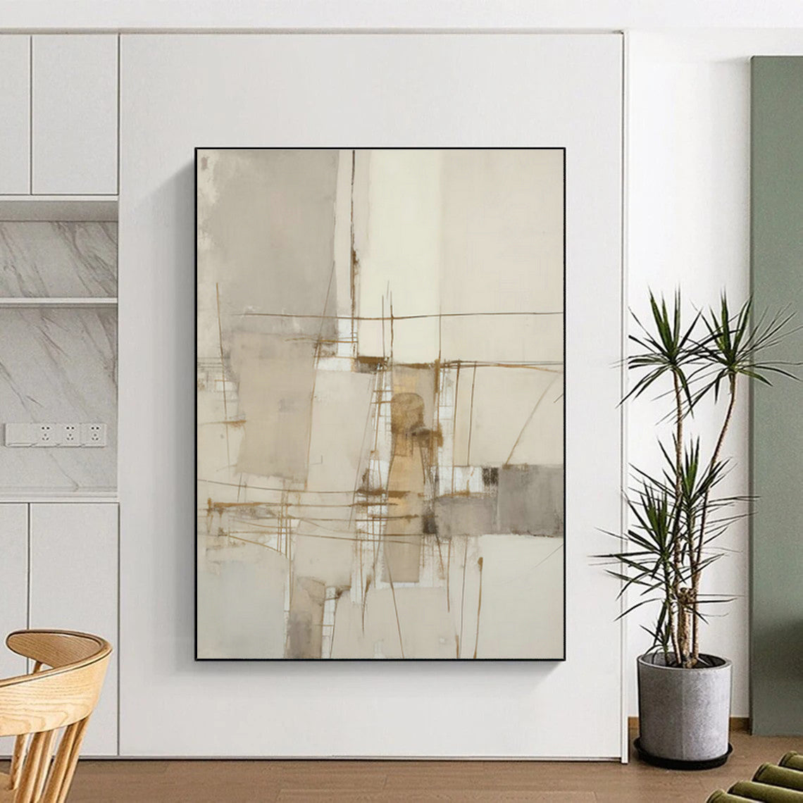 Linear Minimalist Abstract Art for Scandinavian Home & Modern Library DLZ1316