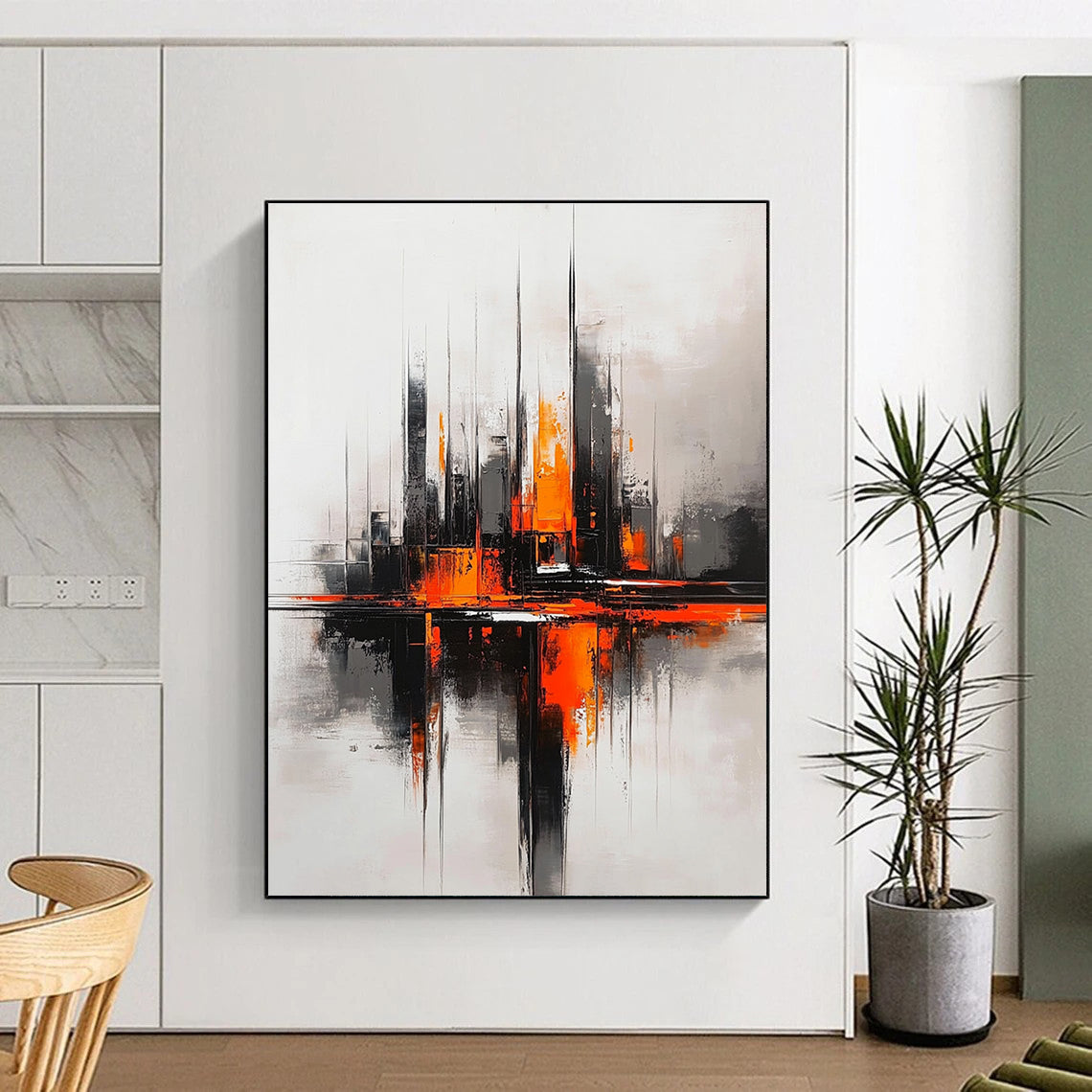 Orange - Black City Reflection for Industrial Loft & Creative Workplace STSC285