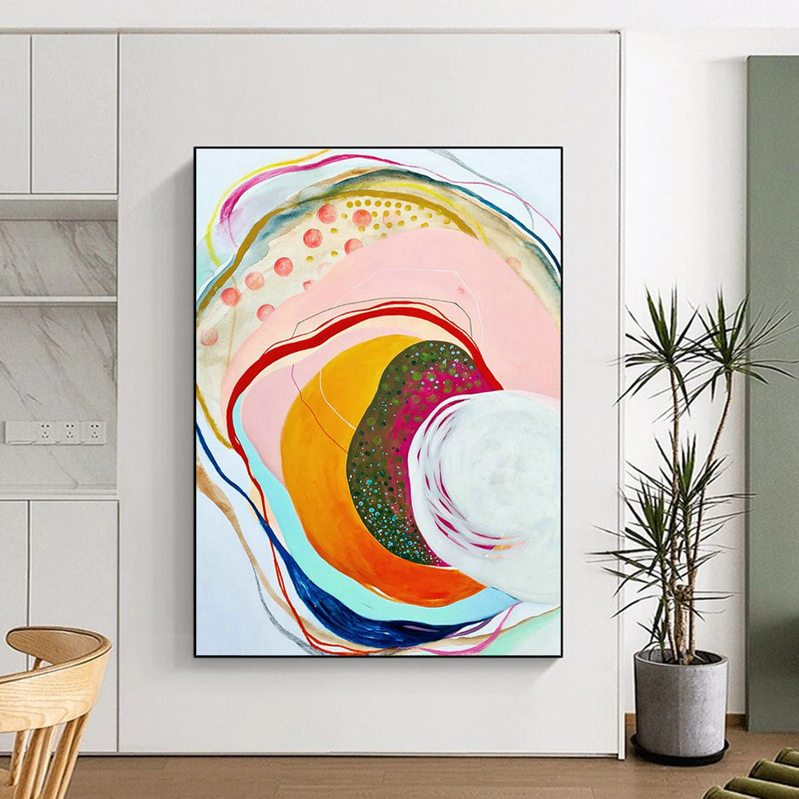 Colorful Ring Abstract Art for Wellness Center Meditation Spaces DLZ0139