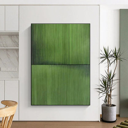 Green Vertical Lines Art for Eco - Friendly Home Study Spaces & Plant - Filled Work-from-Home Nooks DLZ0298