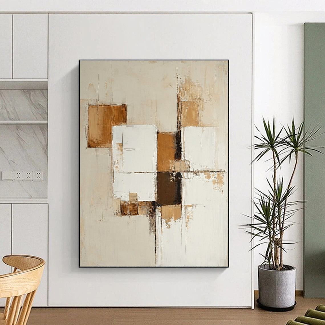 Textured Brown and White Squares for Industrial - Chic Loft & Contemporary Studio STSC763