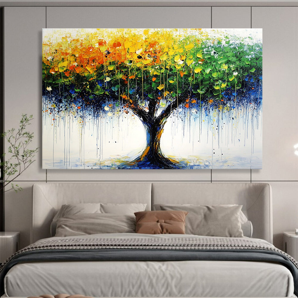 Colorful Dripping Tree Art for Bohemian - Style Home & Creative Art Studio SC285