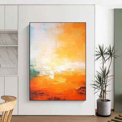 Orange - Yellow Gradient Abstract Art for Modern Sunroom & Vibrant Café DLZ0741