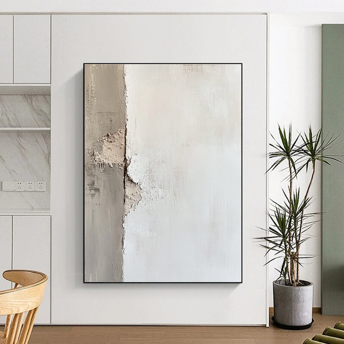 Textured White Wall Abstract for Industrial - Chic Loft & Contemporary Art Gallery STSC653