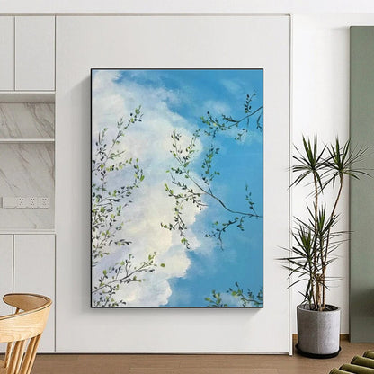 Sky and Branches Painting for Sunroom & Rooftop Bar DLZ0604