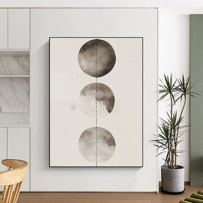 Gray Watercolor Circles Meditative Abstract Art for Yoga Studio & Serene Home Meditation Room STSC1458