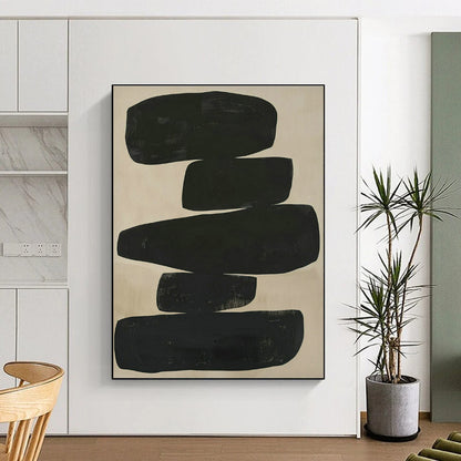 Black - Brown Geometric Abstract Art for Mid - Century Modern Home & Art Gallery Pop - Up DLZ1833