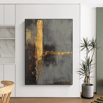 Grey and Gold Minimalist Abstract for Luxury Spa & Modern Home Library STSC418