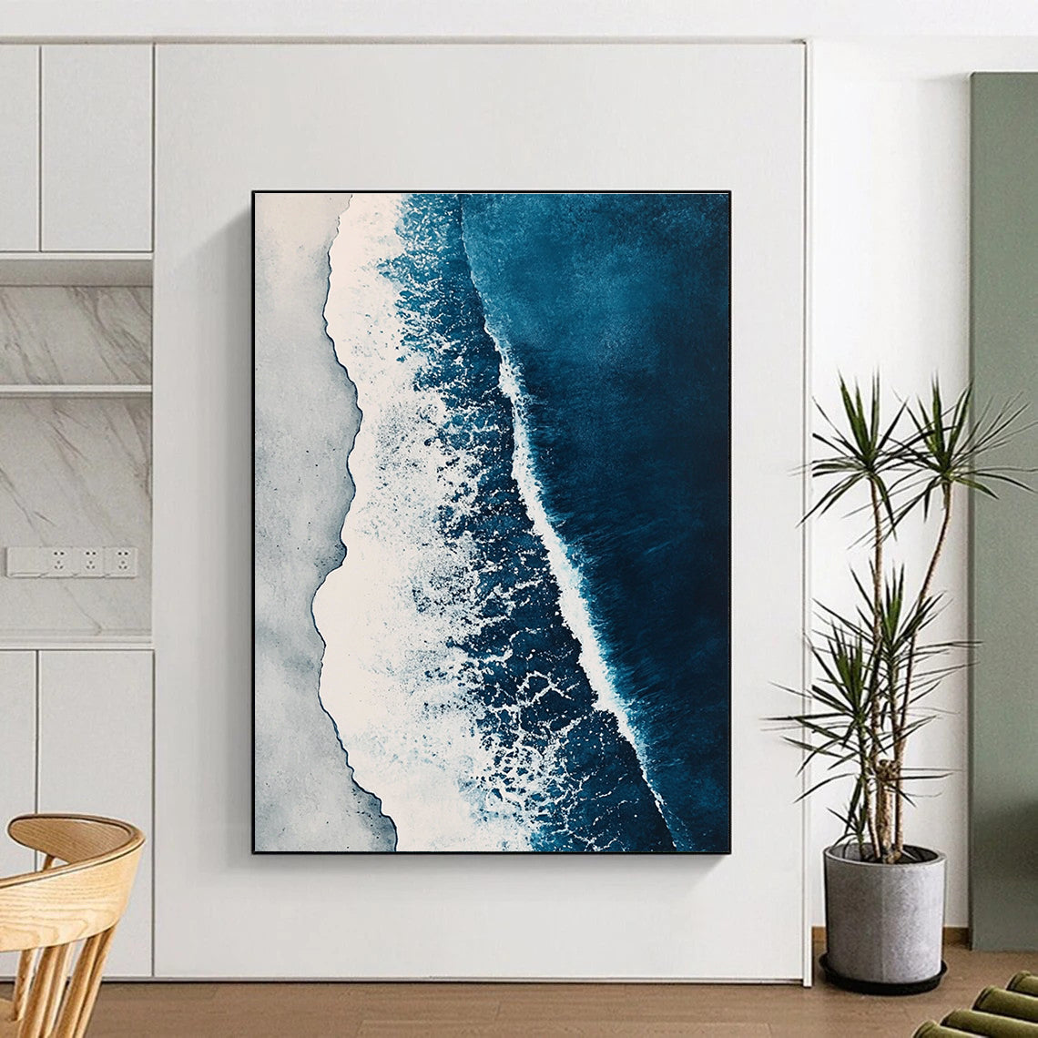 Aerial View of Blue Ocean Waves for Coastal Home Office & Relaxing Spa STSC531