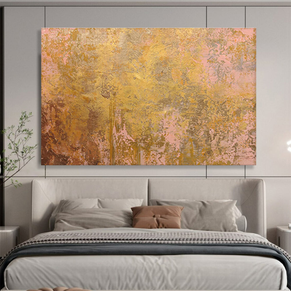 Gold - Pink Gradient Abstract Art for Charming Dressing Rooms DLZ2406