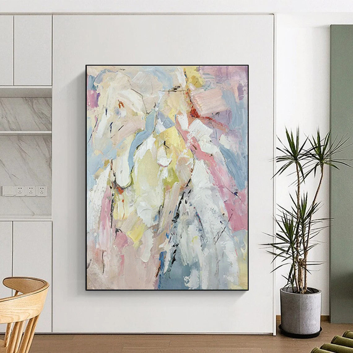 Pastel Color - Block Abstract Art for Living Room & Girls' Bedroom DLZ0554