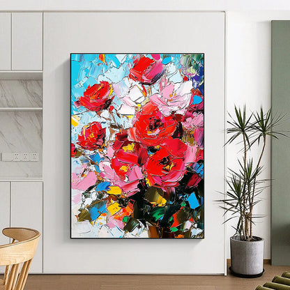 Colorful Flower Bouquet (Impasto) for Cheerful Café & Art - Loving Home Kitchen STSC927