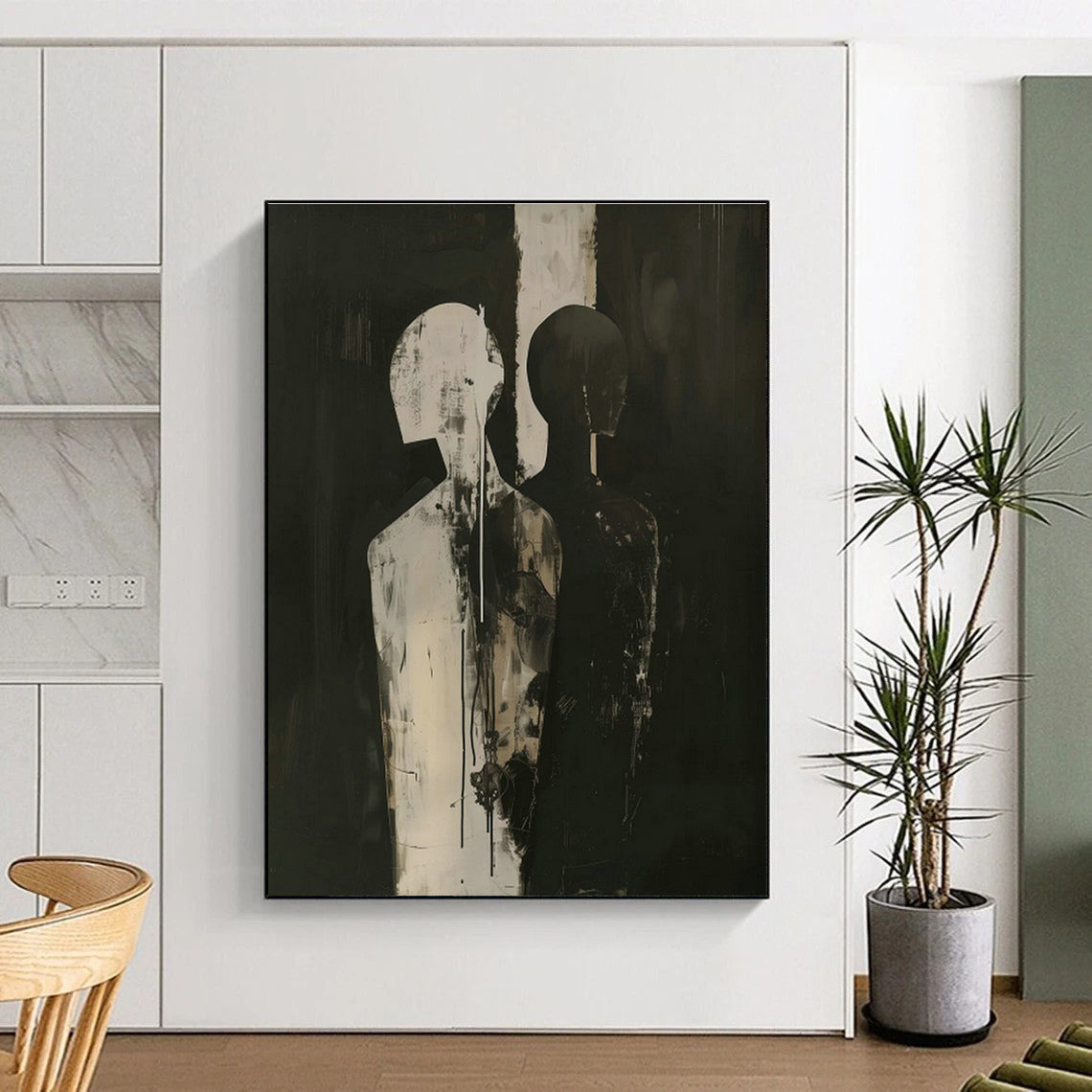 Black - White Figure Silhouette Art for Living Room & Hallway DLZ0422