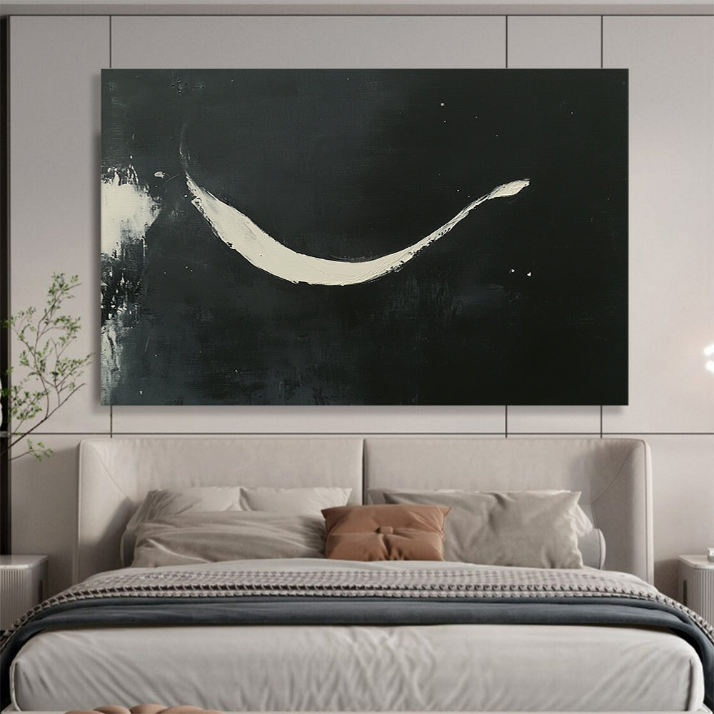 Black and White Stroke Art for Minimalist Bedroom & Modern Gallery SC186