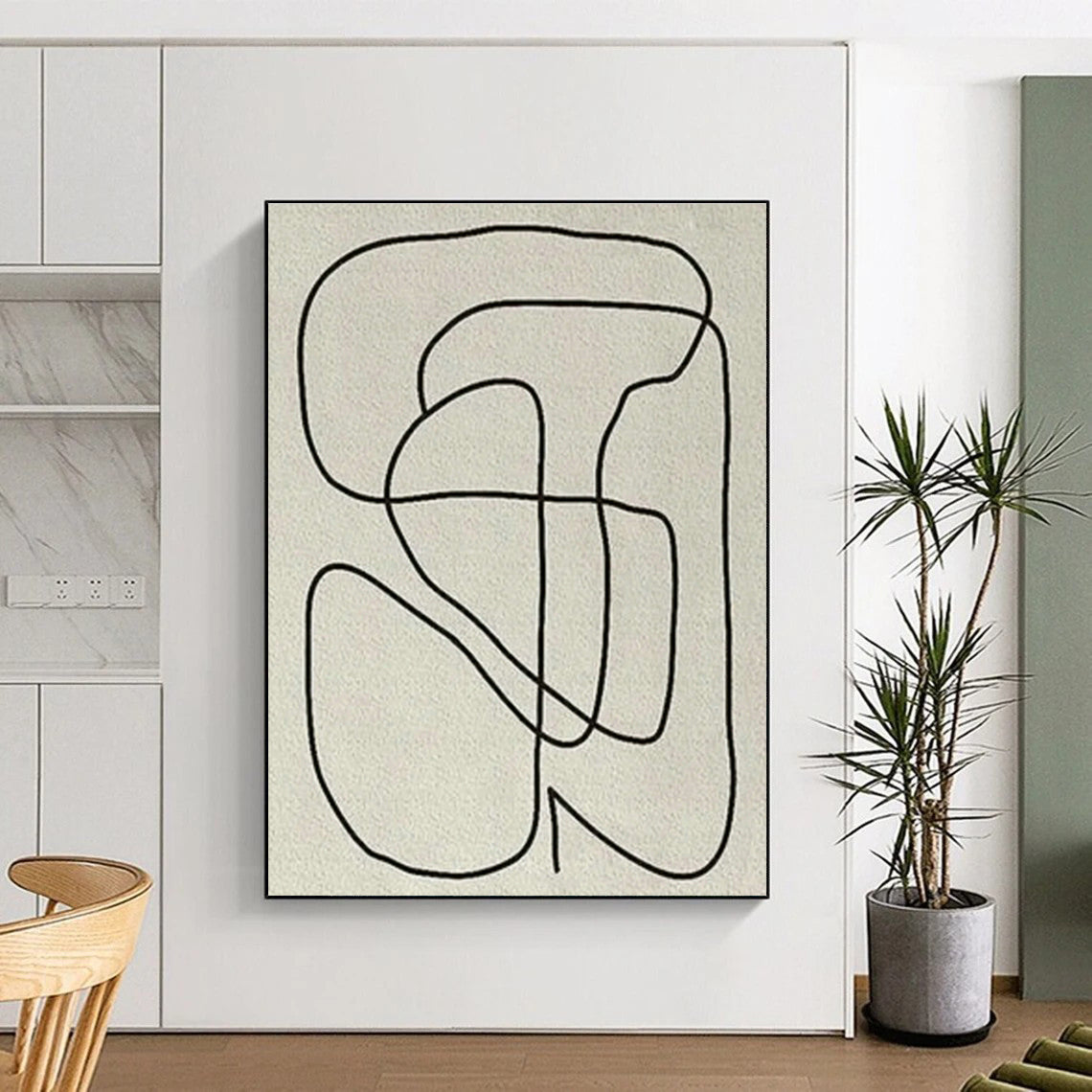 Single - Line Abstract Art for Minimalist Café & Home Bedroom DLZ1143