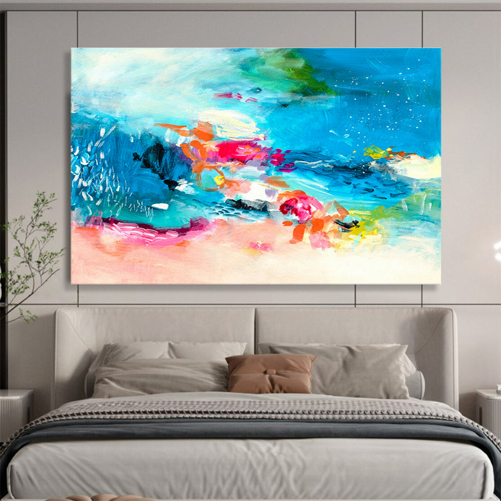 Blue - Tone Colorful Abstract Art for Inviting Dining Areas DLZ2415