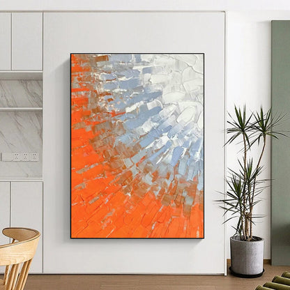 Orange and Blue Textured Art for Rooftop Terrace & Fitness Studio DLZ0613