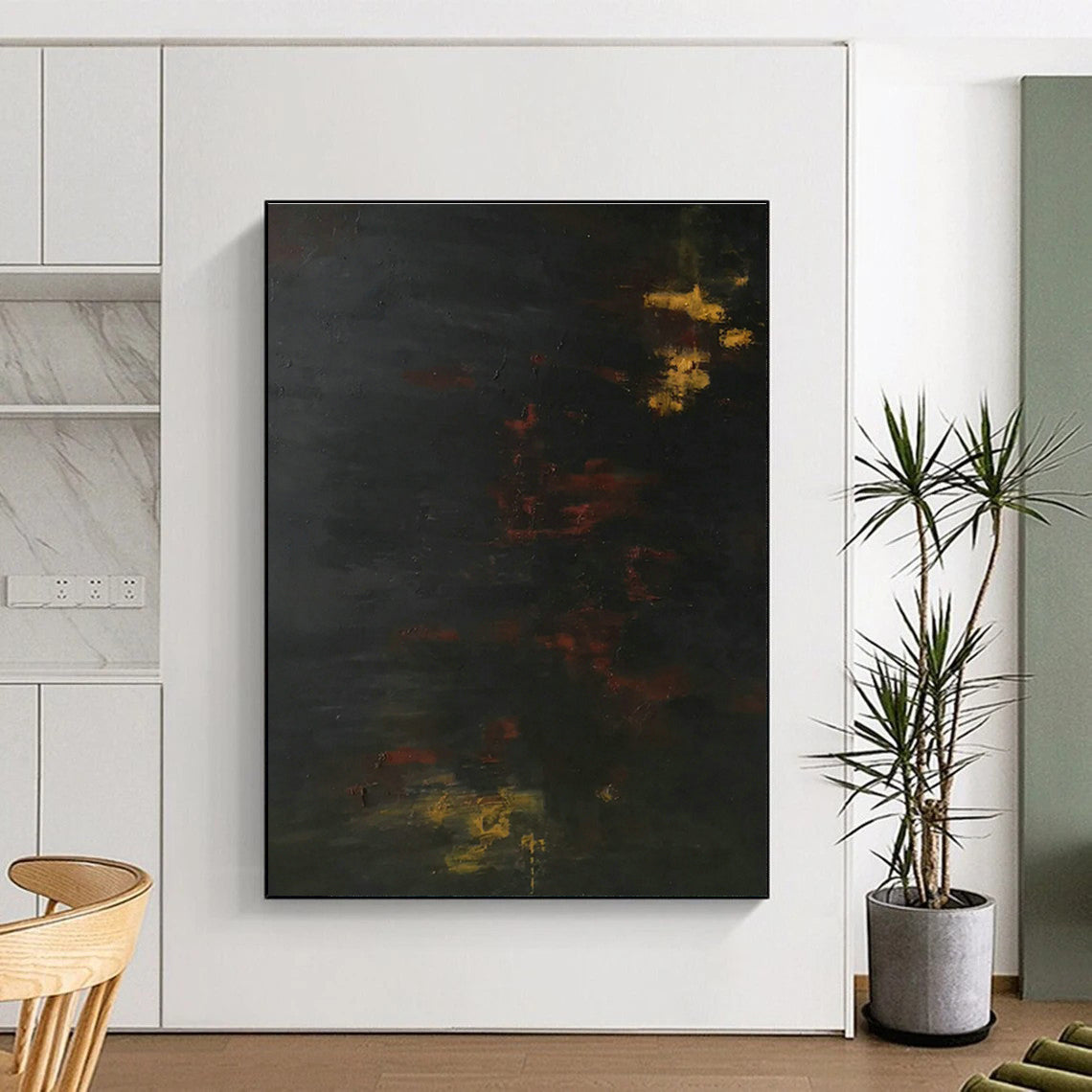 Dark Night Color Abstract Art for Living Room & Bedroom DLZ0544