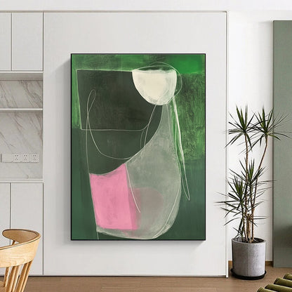 Abstract Green and Pink Forms for Modern Art Café & Creative Studio STSC1297