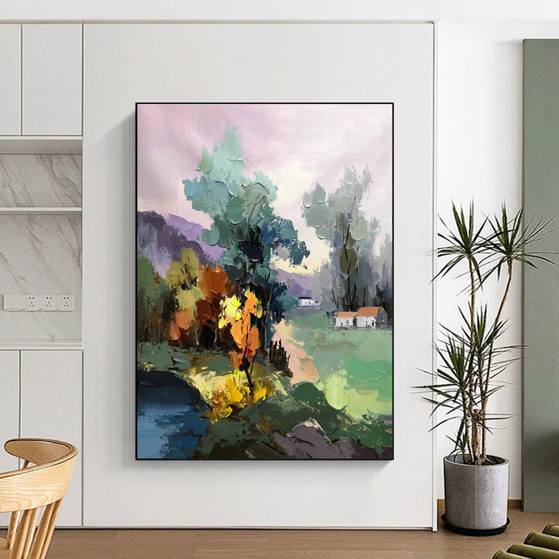 Rural Landscape Painting for Farmhouse Kitchen & Eco - Friendly B&B DLZ1296