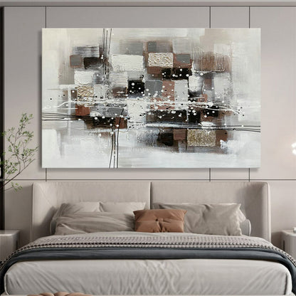 Brown - Grey - Gold Abstract Art for Stylish Home Office DLZ2738