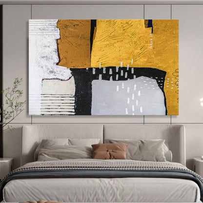 Yellow - Black Geometric Abstract Art for Industrial - Chic Retail Store DLZ2958