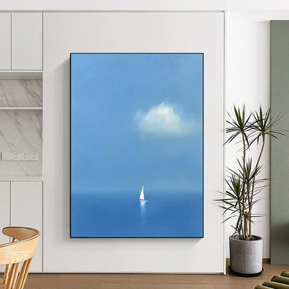 Solitary Sailboat at Sea for Minimalist Living Room & Relaxation Lounge STSC1255