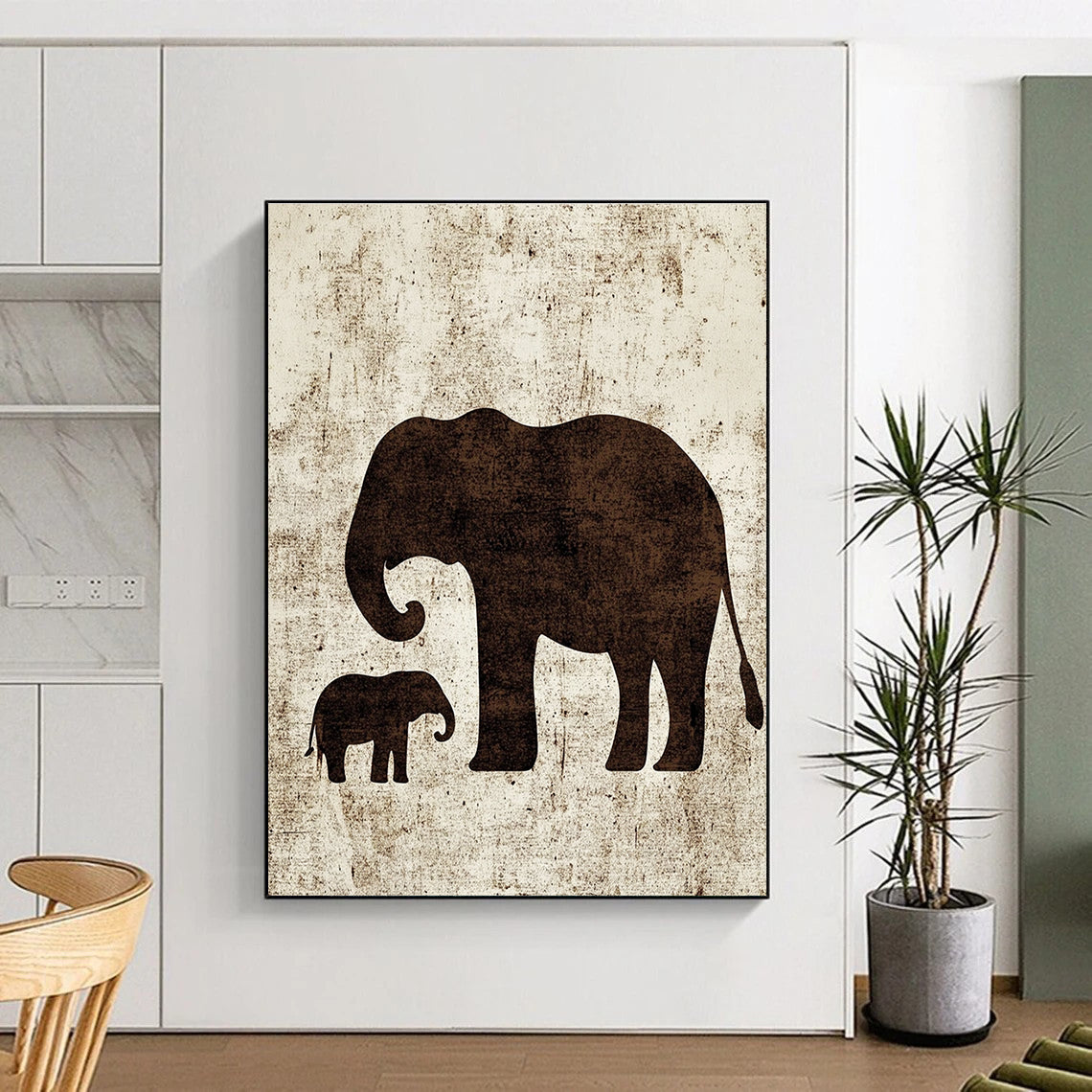 Elephant Silhouettes Art for Family Home & Wildlife Conservation Center STSC1095