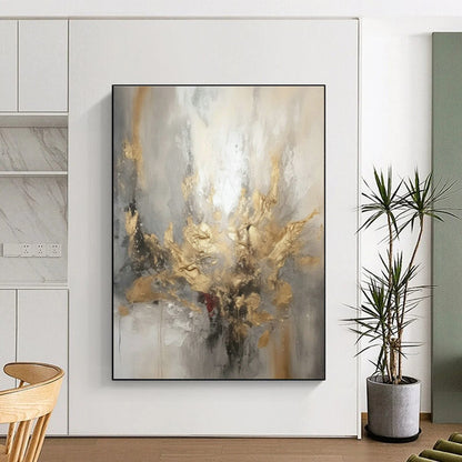 Gold - Accented Abstract Art for Opulent Ballroom & Glamorous Master Bedroom DLZ0858