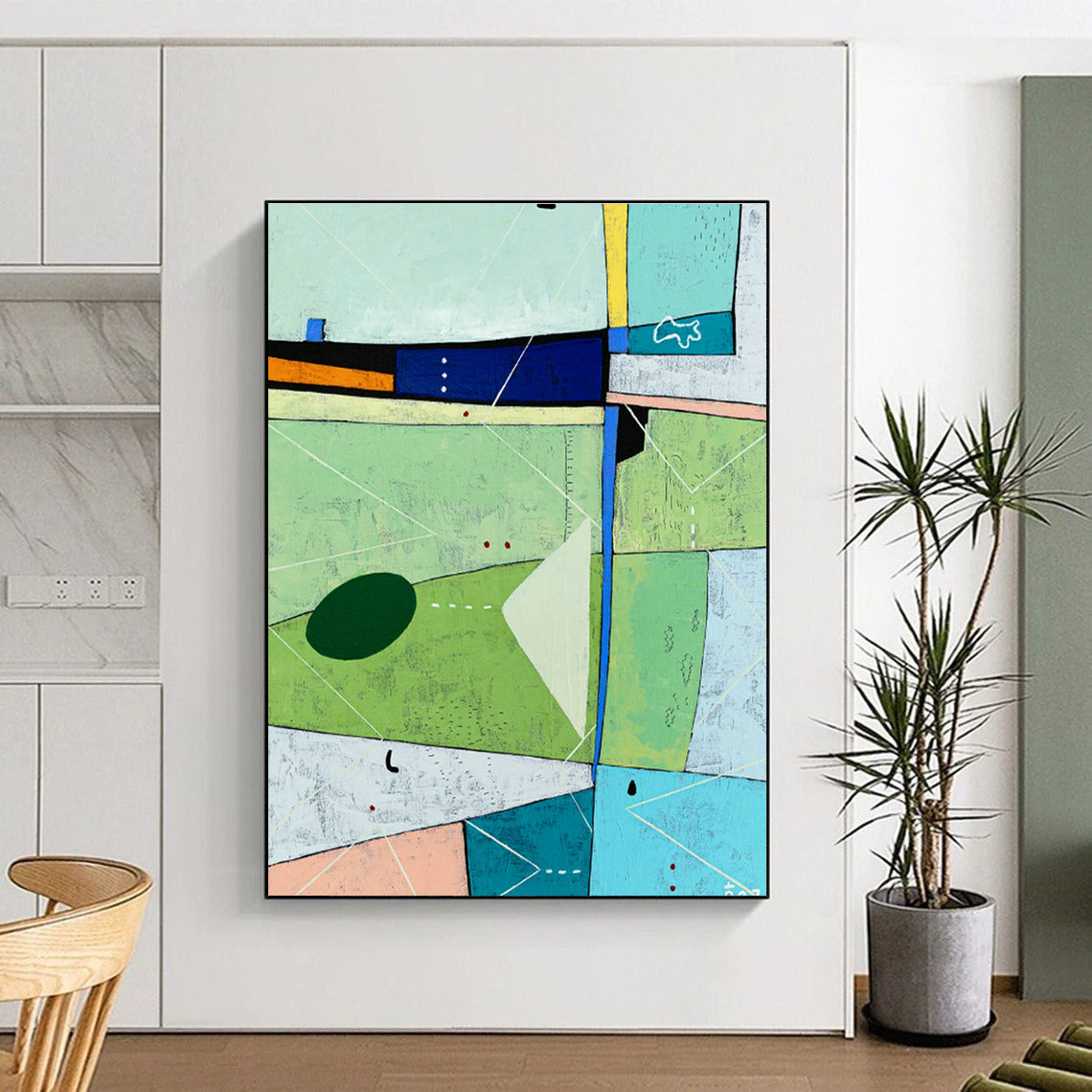 Colorful Geometric Abstract Art for Creative Café & Home Living Room DLZ1111