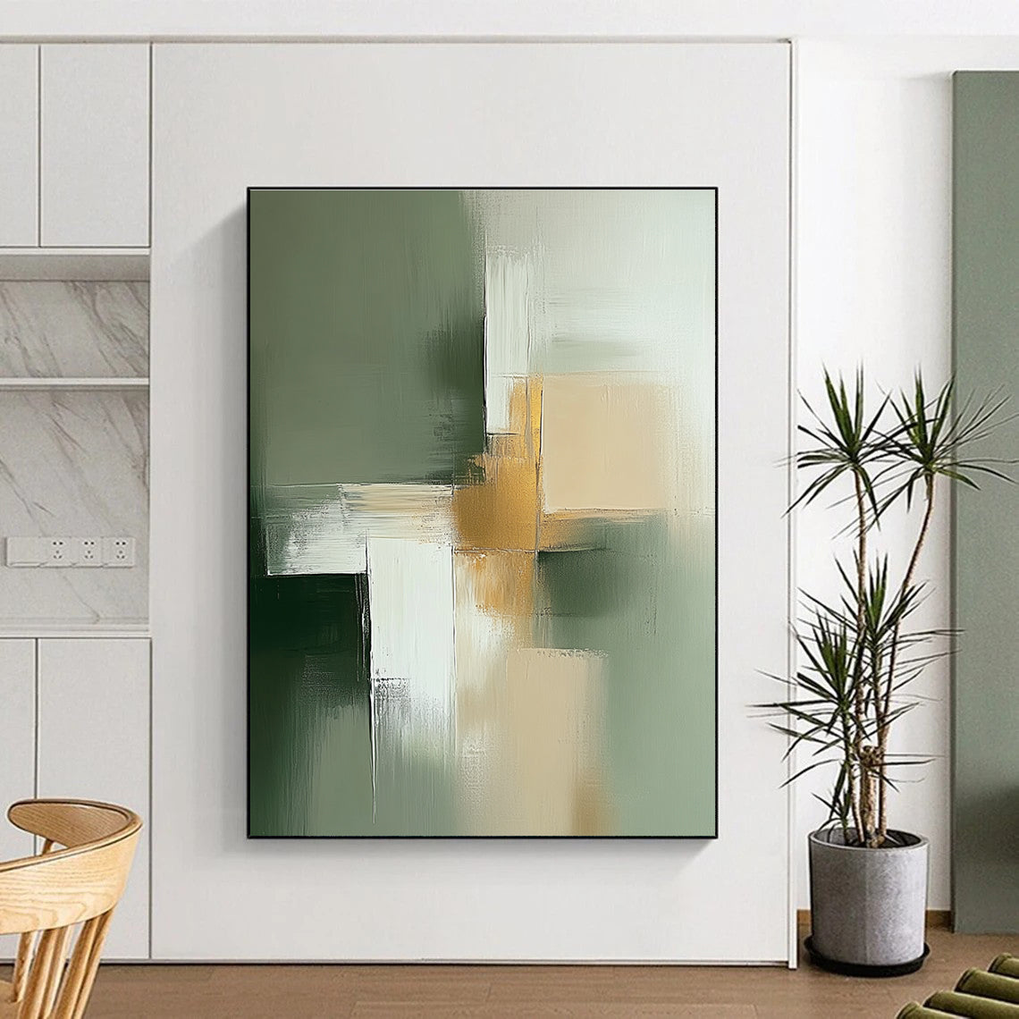 Geometric Abstract with Gold for Luxury Living Room & High - End Boutique STSC566
