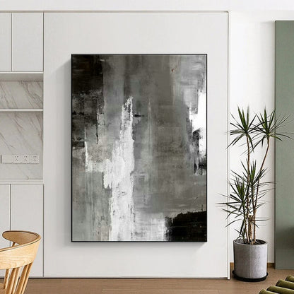 Gray - White Urban Abstract Art for City Apartment Living Room & Architectural Office DLZ2028