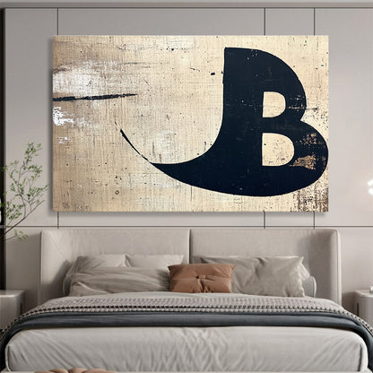 Distressed Letter B Art for Vintage - Themed Café & Industrial - Style Home SC438
