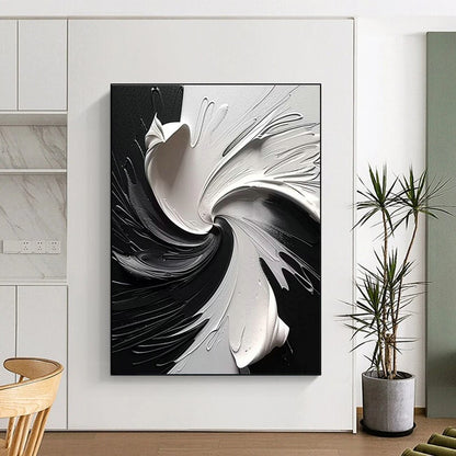 Black and White Swirl Art for Industrial Loft & Contemporary Café DLZ2174