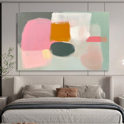 Soft Color Blocks Art for Girls’ Bedroom & Minimalist Café SC380