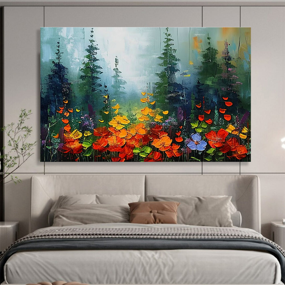 Flower - Filled Forest Art for Bohemian - Style Garden Party Tent Decor DLZ3216