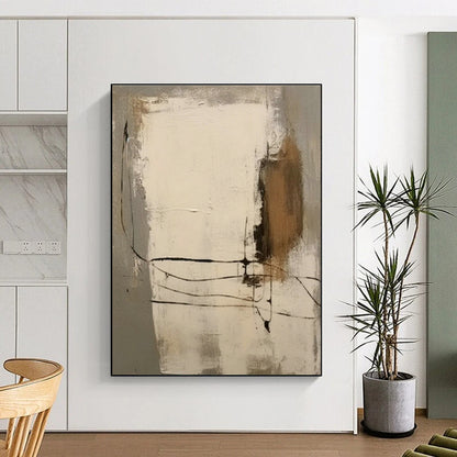 Neutral Geometric Abstract Art for Industrial - Chic Loft & Contemporary Art Gallery DLZ0856