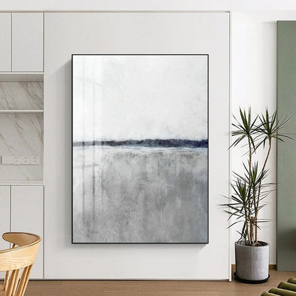 Gray - White Seaside Abstract Art for Coastal Inn & Minimalist Living Room DLZ0679