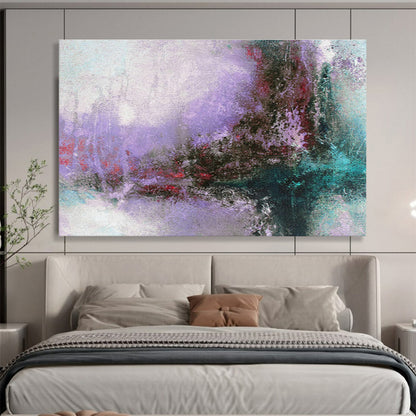 Purple - Green Hazy Abstract Art for Artistic Bedroom DLZ2764