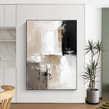 Beige and Black Geometric Abstract for Minimalist Office & Contemporary Art Space STSC411