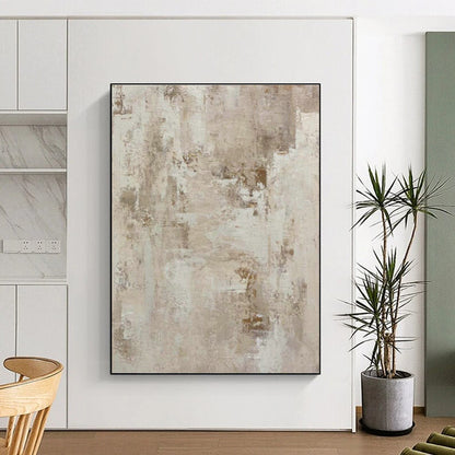 Beige - Gray Textured Abstract Art for Cozy Living Room Corners DLZ0245