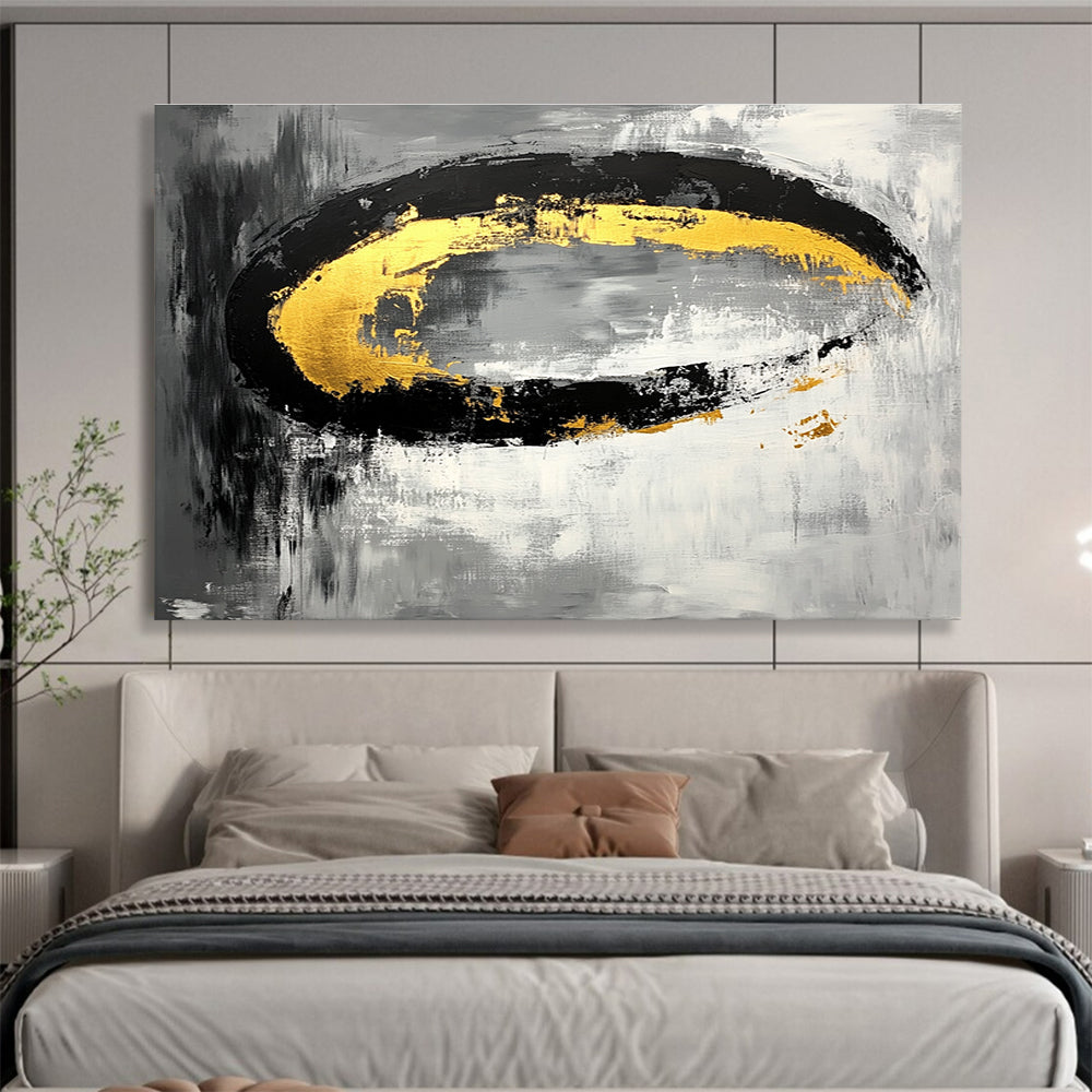 Gold and Black Oval Art for Industrial - Chic Loft & Avant - Garde Jewelry Store SC137