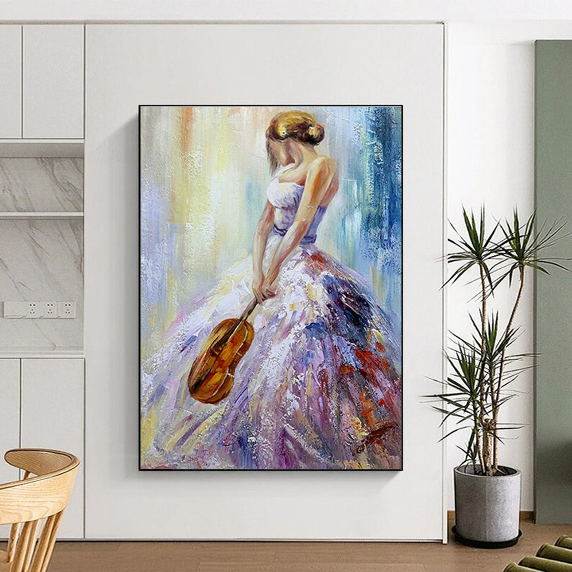 Colorful Violinist Art for Music Room & Art - Loving Home Dining Room DLZ2055